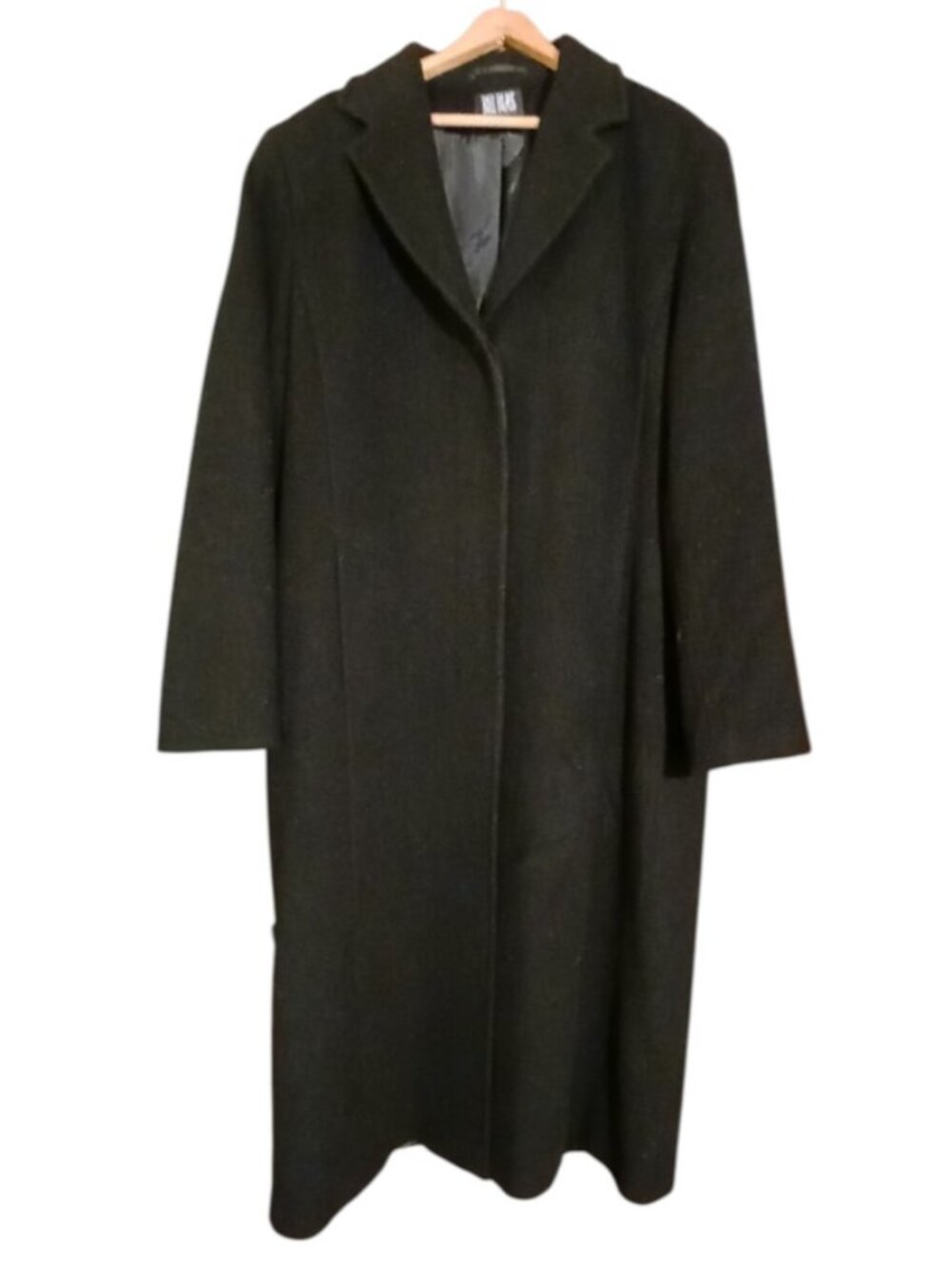 VNTG. BILL BLASS Wool/Cashmere Black Trench Coat